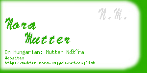 nora mutter business card